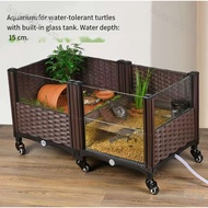 Tank Turtle Water Terrestrial Breeding Tank Ecological Environment Breeding Built-In Aquarium Tank L