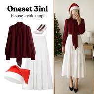 One set 3in1 blouse skirt layered hat | Women's outfit for girls, Hangout, picnic, Christmas, Church