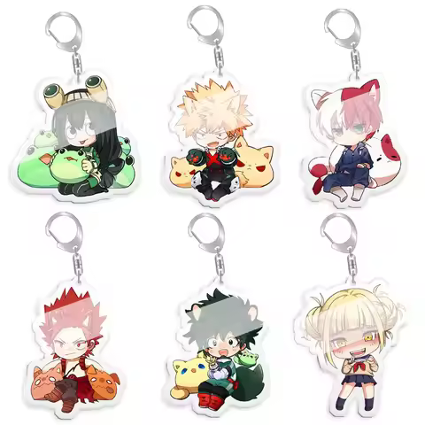MHA Anime College Fashion Anime merchandise Keychain Cartoon Character Double Sided Acrylic Key Chai