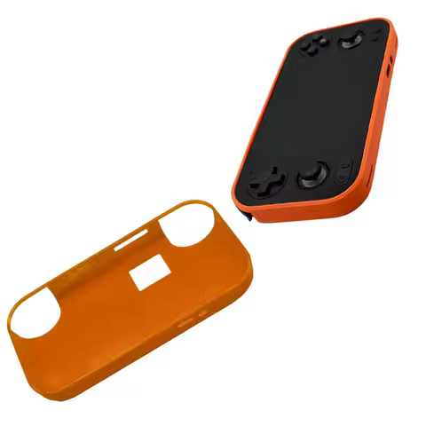 RG476h TPU Flexible Protective Shell for ANBERNIC RG476h Game Console Protective Cover White Orange 