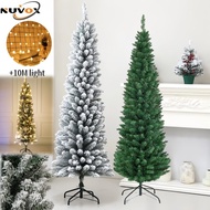 Slim Christmas Tree 7FT Snow/Green PVC Pencil Christmas tree Metal stand For Christmas Home Decor