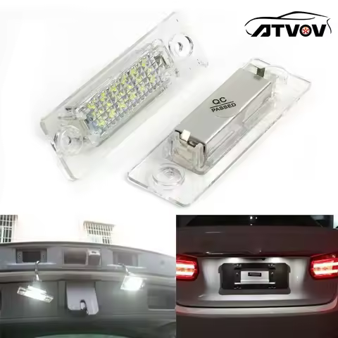 ATVOV 2pcs LED Number License Plate Light 3B5998026 For VW Passat B5.5 B6 Caddy MK3 Golf Transporter