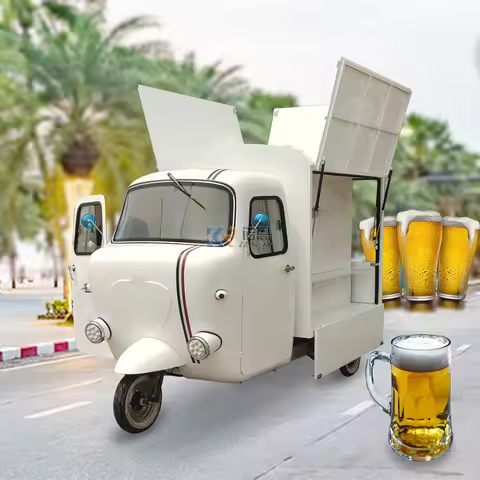 3 Wheel Lambro Street Mobile Fast Food Truck Food Trailer Coffee Van Beer Bar Electric Tricycle Food