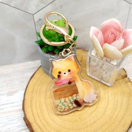 梅酒狐狸_滴膠壓克力吊飾 鑰匙圈