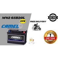 (INSTALLATION PROVIDED)Car Battery Bateri Kereta CAMEL EFB M42L | 65B20L | Car Battery Perodua Myvi 