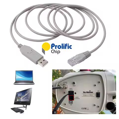 Skywatcher HEQ5 HEQ5 Pro EQ5 Pro EQ6-R EQ6-R Pro AZ-EQ6 GT Mount to PC or Asiair EQMOD EQDir Hand Co