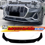 Q3 Car Front Bumper Lip Canard Splitter Diffuser Body Kit Spoiler Tuning For Audi F3 Sline Sedan 201