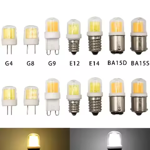 5W Mini LED Bulb COB BA15D BA15S E11 E12 E14 G4 G8 G9 Replace 45W Halogen Lamps Chandelier Lights Gl