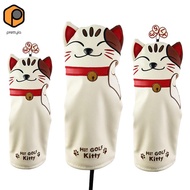 prettyia Golf Headcover Golf Driver Fairway Hybrid Cover Synthetic Leather Golf