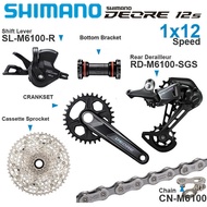 SHIMANO DEORE M6100 Groupset 12 Speed MTB FC M6100 MT510 M6120 M7100จานหน้า M6100โซ่ตัวเปลี่ยนเกียร์