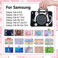 สำหรับ Samsung Galaxy Tab A 8.0 2019 T290 T295 T297 A8 10.5 X200 X205 Tab A7 10.4 T500 T505 T507 10.1 T510 T515 Tab S6 Lite P610 P615 A7 Lite 8.7 T220 T225 T227ฝาครอบสำหรับเด็กกันกระแทกการ์ตูนน่ารักแท็บเล็ต Samsung Case
