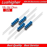 10pcs 3W Metal Film Resistor 1% 1R ~ 1M 1R 4.7R 10R 22R 33R 47R 1K 4.7K 10K 100K 1 4.7 10 22 33 47 4