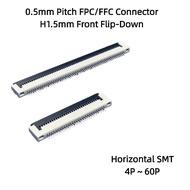 FPC FFC Connector 0.5mm Pitch H1.5mm Front Flip Type Horizontal SMT Connector