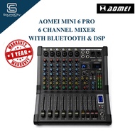 AOMEI MINI 6 PRO 6 Channel Mixer Bluetooth USB DSP Digital Effects Professional Audio Mixer