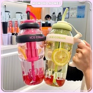 Botol Minuman, Kapasiti 1300ml,Lutsinar, Dengan Straw dan Pemegang, Tumbler