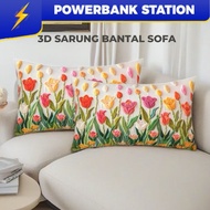 PSB_ 1PCS Sarung Bantal Bunga Pillow Case, Hiasan untuk Sofa Rumah,Sarung Bantal Linen, 30x50cm, Hia