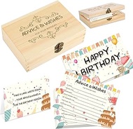 1DFAUL 60pcs Birthday Wishes Cards, Guest Book Advice Cards Box for Birthday Party, Advice And Wishe