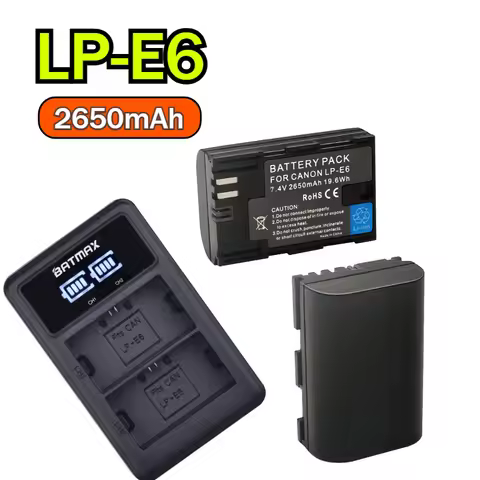 New 7.4V LP-E6 LP-E6N Camera Battery 2650mAh for Canon EOS 6D 7D 5D Mark II III IV 5D 60D 60Da 70D 8