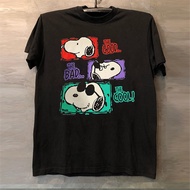 เสื้อยืดคอกลมแขนสั้นลาย Snoopy ทรงหลวมสไตล์การ์ตูนสำหรับผู้ชายและผู้หญิง สวมใส่สบาย แฟชั่นฤดูร้อน