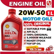 S2U Original Engine Oil Shell Helix HX3 20W50 1Liter Car Motorcycle Minyak Hitam Tambah Kereta Motosikal 20W-50