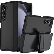 for Samsung Z Fold 6 Case with Belt Clip Holster Kickstand,2 Layers of Sturdy Heavy Duty Shockproof 