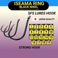 Iseama Fishing Hook black nickel hookRing sharp hook fishing tool hook sea fish hook catfish hook ti