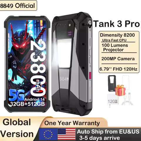 8849 Tank 3 Pro Unihertz Rugged Smartphones Projector Android 5G 23800mAh 512GB 36GB 200 MP Camera D