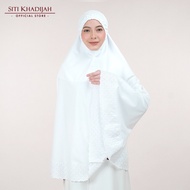 Siti Khadijah Telekung Signature Shippou Midi in White (Top Only) with Free Travel Pouch Bag LE Sash