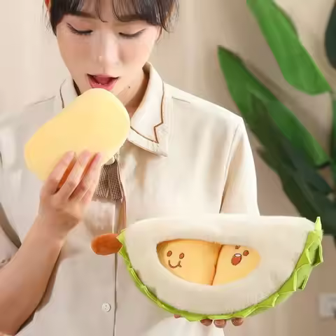 Cute Detachable Durian Keychain Fluffy Collection Fruit Durian Pillow Soft Appease Peeling Durian Ho
