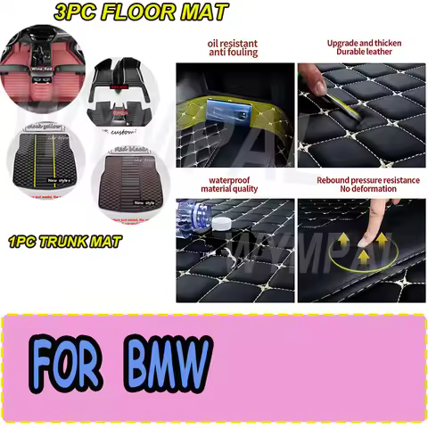 LUXURY Car Mats For BMW 7 Series 7 Ser E38 E65 E66 F01 F04 730Li F02 G11 G12 5seat G11 G13 4seat X1 