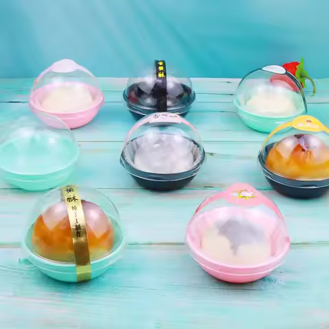 Small Round Baking Packaging Box Transparent Cupcake Boxes Hemispherical DIY Desert Box 50pcs/100pcs