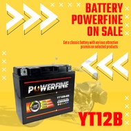 YT12B-BS POWERFINE BATTERY GEL YAMAHA FZ6 XJ6 VMAX / KAWASAKI ZX1000 ZX10R / DUCATI MONSTER