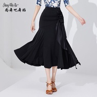 Khiêu Vũ Latin Váy Nửa Chiều Dài Loe Váy Khiêu Vũ Tiêu Chuẩn Hiện Đại Váy Với Phòng Khiêu Vũ 3D Sash