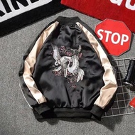 Men&Women Trendy Embroidered Tiger Baseball Hip-hop Coat Sukajan Yokosuka Souvenir Jacket Youth er J