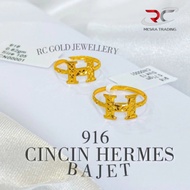 CINCIN H PAHAT BAJET LICIN EMAS TULEN 916 CINCIN FESYEN KIKIR EMAS 916 SIMPLE FASHION GOLD RING 916 