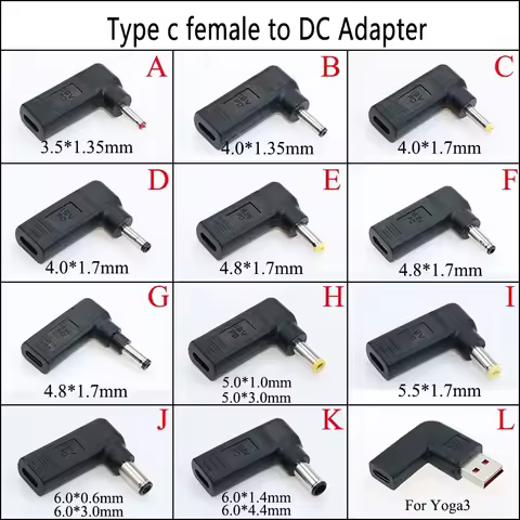 1PC Type c Female USB TO DC Adaptor Converter Connector Type c To DC Jack Socket Female To Male 3.0
