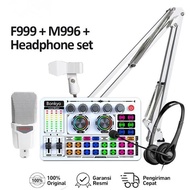 Bonkyo  F999 soundcard white +MIC M996+ headset  headphone  6 Modes RGB LED Wireless Bluetooth-compa