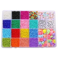 Glass Seed Beads Box Set with Tools Alphabet Beads Pendant DIY for Jewelry Making Bracelet Rings DIY Accessories Jewelry Kit