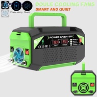 YOUNGSTAR 300W/500W Sine Wave Car Inverter 12V DC to 110V/220V AC with 2 USB & 2 Type-C Charging & D