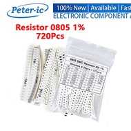 (720PCS) 0805 SMD Resistor Assorted Kit 36ValuesX 20PCS 1% 1R 1K 3.3M 10R 10K 3.3K 33K 51R 100K 100R
