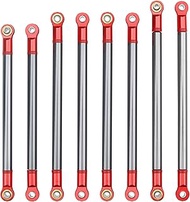 8Pcs Vgoohobby Alloy Upper & Lower Rod Link Chassis Linkage Compatible with Axial SCX10 90046 90047