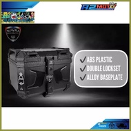 ▬ ◐ ☑ A2Moto NIWRA F2 Raptor ABS HARD PLASTIC Top Box HNJ MC Duhan ALLOY Base Plate w Back Rest 45L
