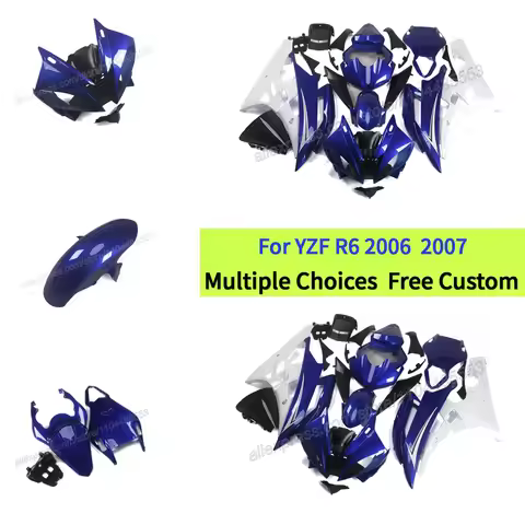 For Yamaha YZF R6 RJ11 06 07 R6 2006 2007 , ABS Plastic motorcycle fairing upgrade | Blue & White