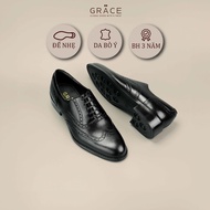 Giày Tây Nam Da Thật Oxford Brogue – Grace New Classic 2803 Đen | BIG Size 37–45 | Màu Đen & Nâu – Ê