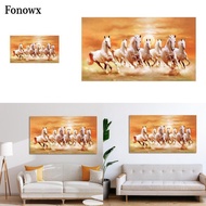 Fonowx 7 Running Horses Wall Decor, Canvas Print Picture, Gift, Landscape Artwork, Animal Painting f