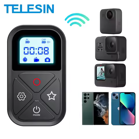TELESIN Bluetooth Remote Control for GoPro Hero 13 12 11 10 9 with Wrist Band 80M Wireless Smart Rem