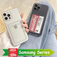 Case Samsung A12 M12 SoftCase Transparant With Card Slot