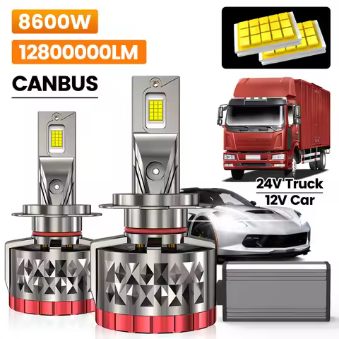 H7 LED Headlight 24V Bulb 8600W SUPER Power Supply 24V LED Truck Headlight H7 LED Canbus H1 H4 H11 9