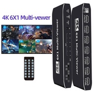 NEW 4K HDMI Multi-viewer 4x1 6X1 HDMI Quad Screen Segmentation Multiviewer Seamless Switcher Image D