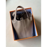 Tas Hermes Pico Picotin PHW Etoupe Asli Ori Authentic